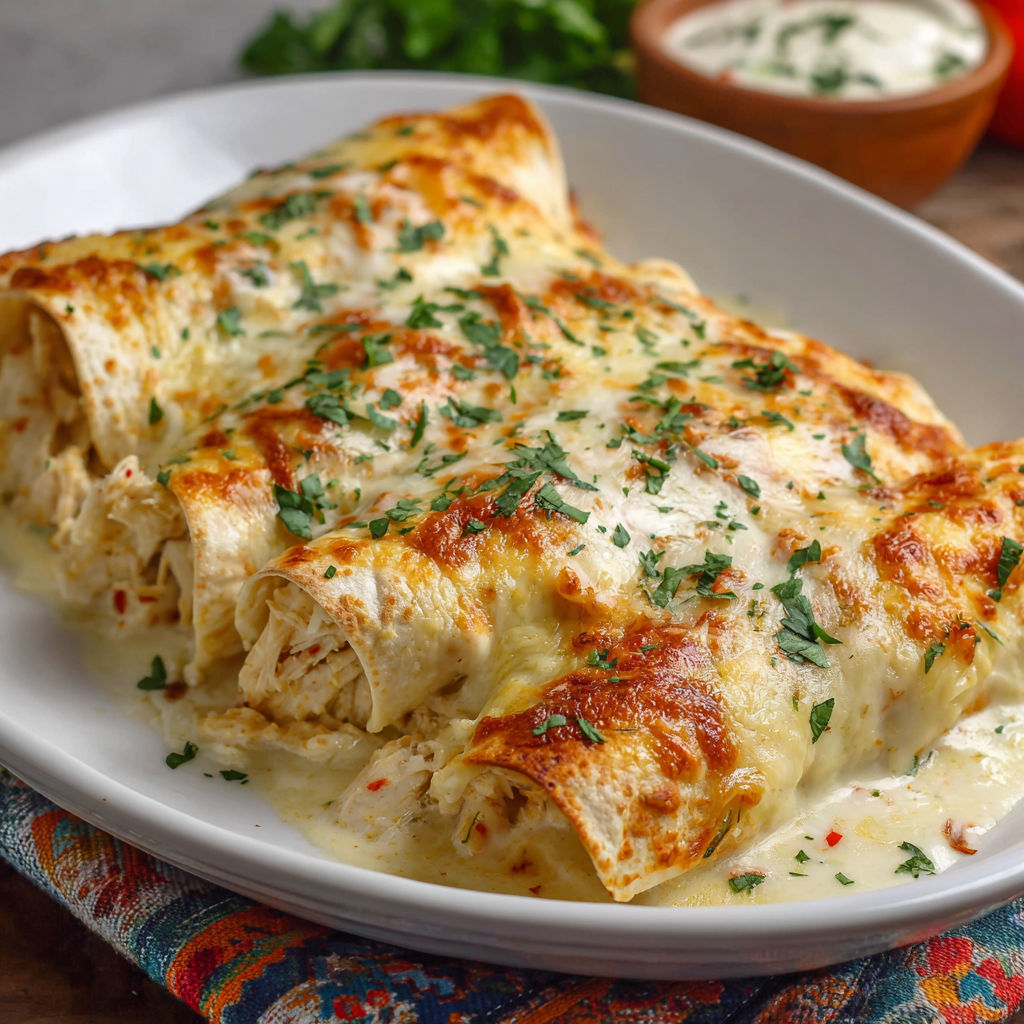 A white plate with a white food item on it.