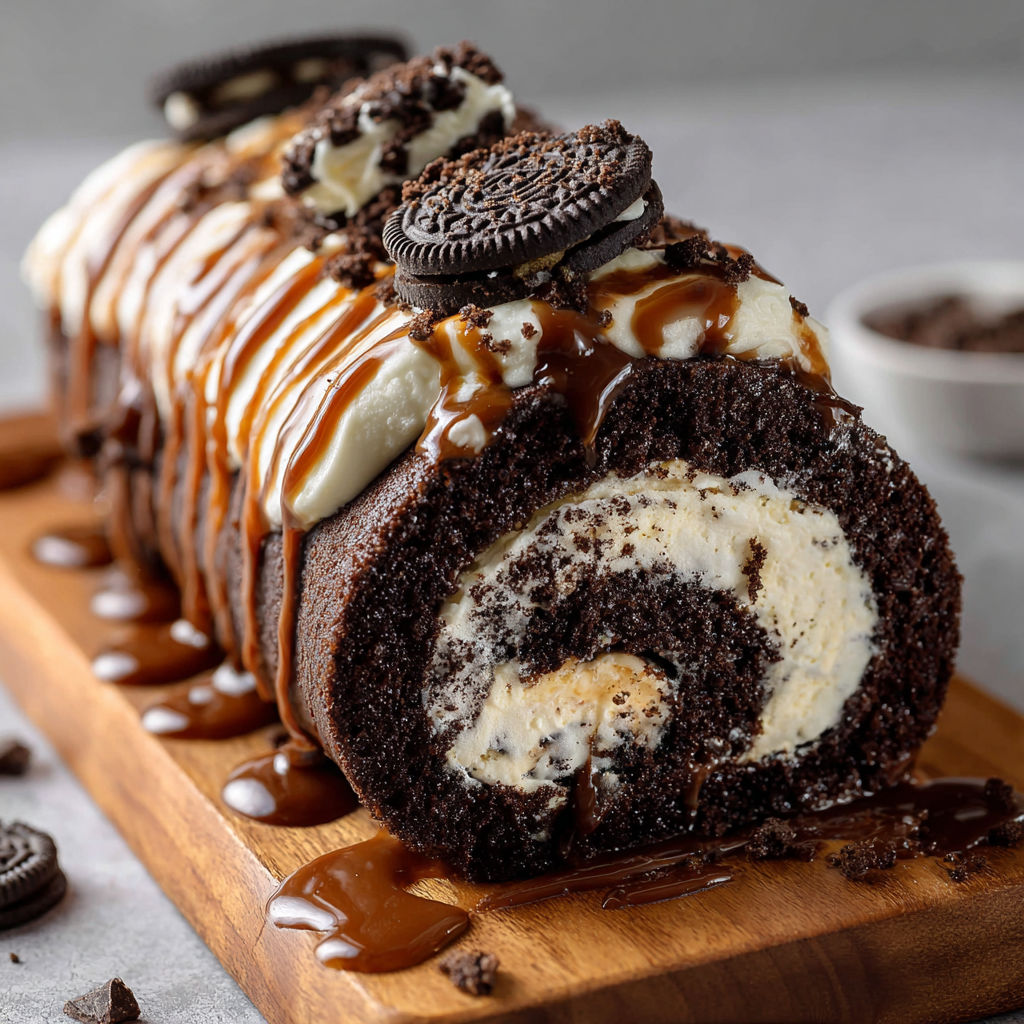 A cake with Oreo cookies on top.