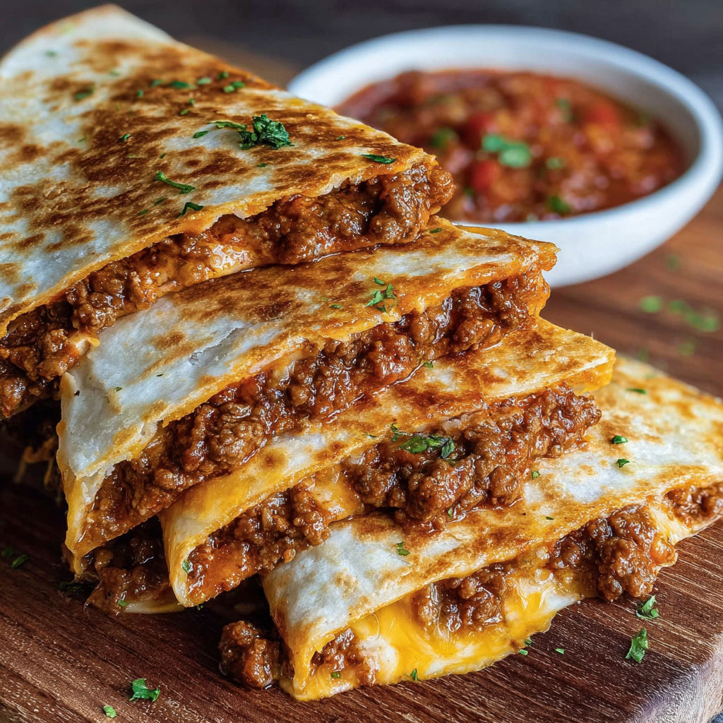 A stack of sloppy tacos.