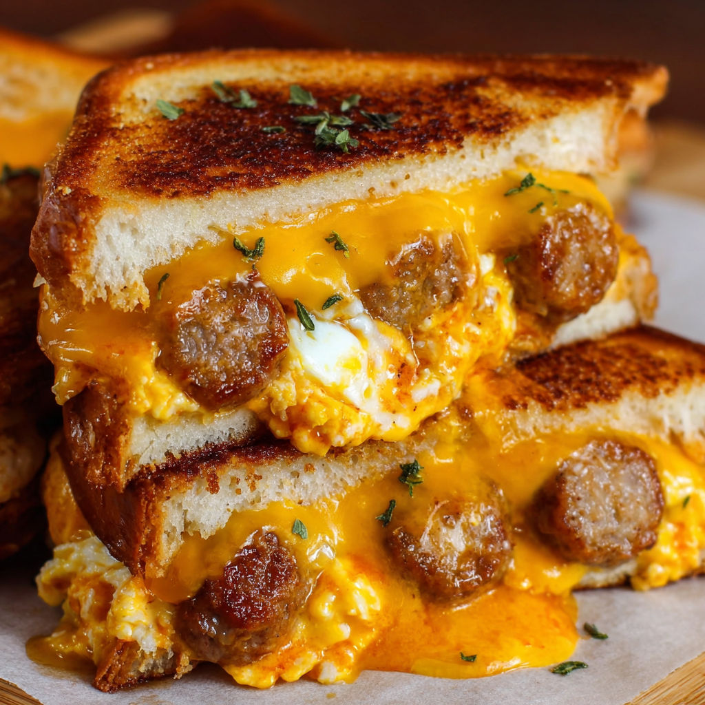A grilled sandwich with meat and cheese.