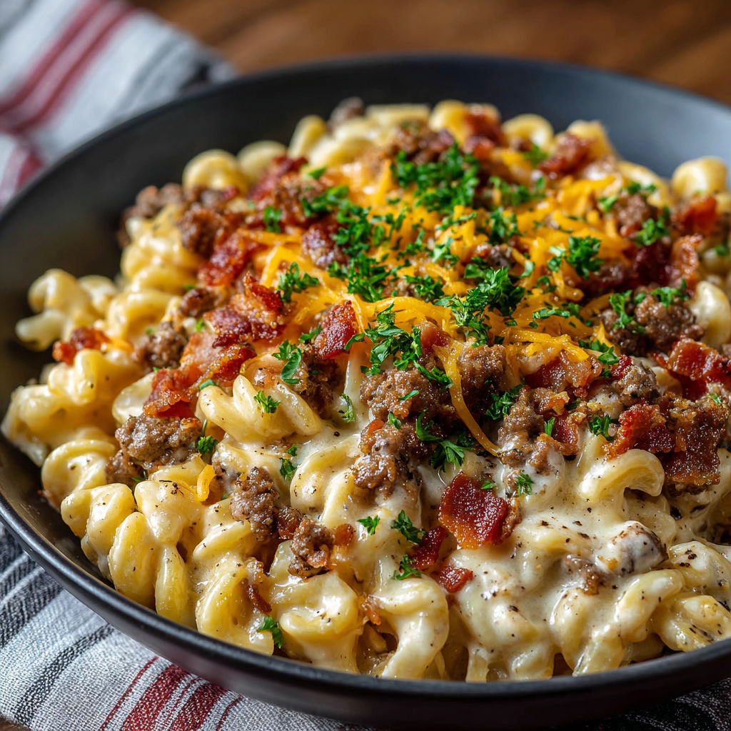 A bowl of creamy macaroni and cheese.