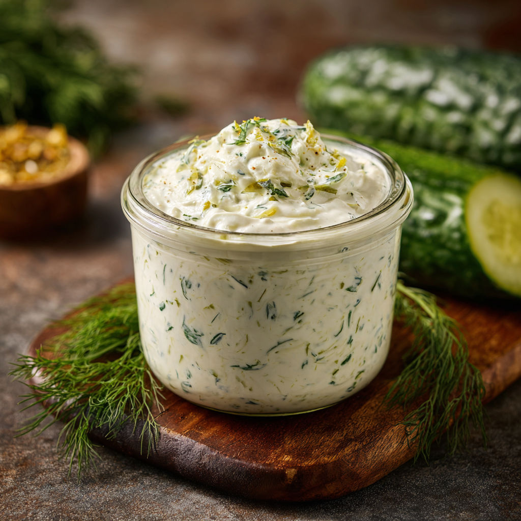 A glass bowl filled with creamy dip.