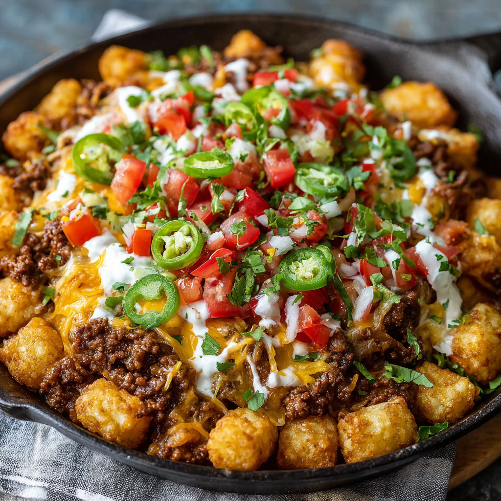 A delicious meal of ground beef and cheese.