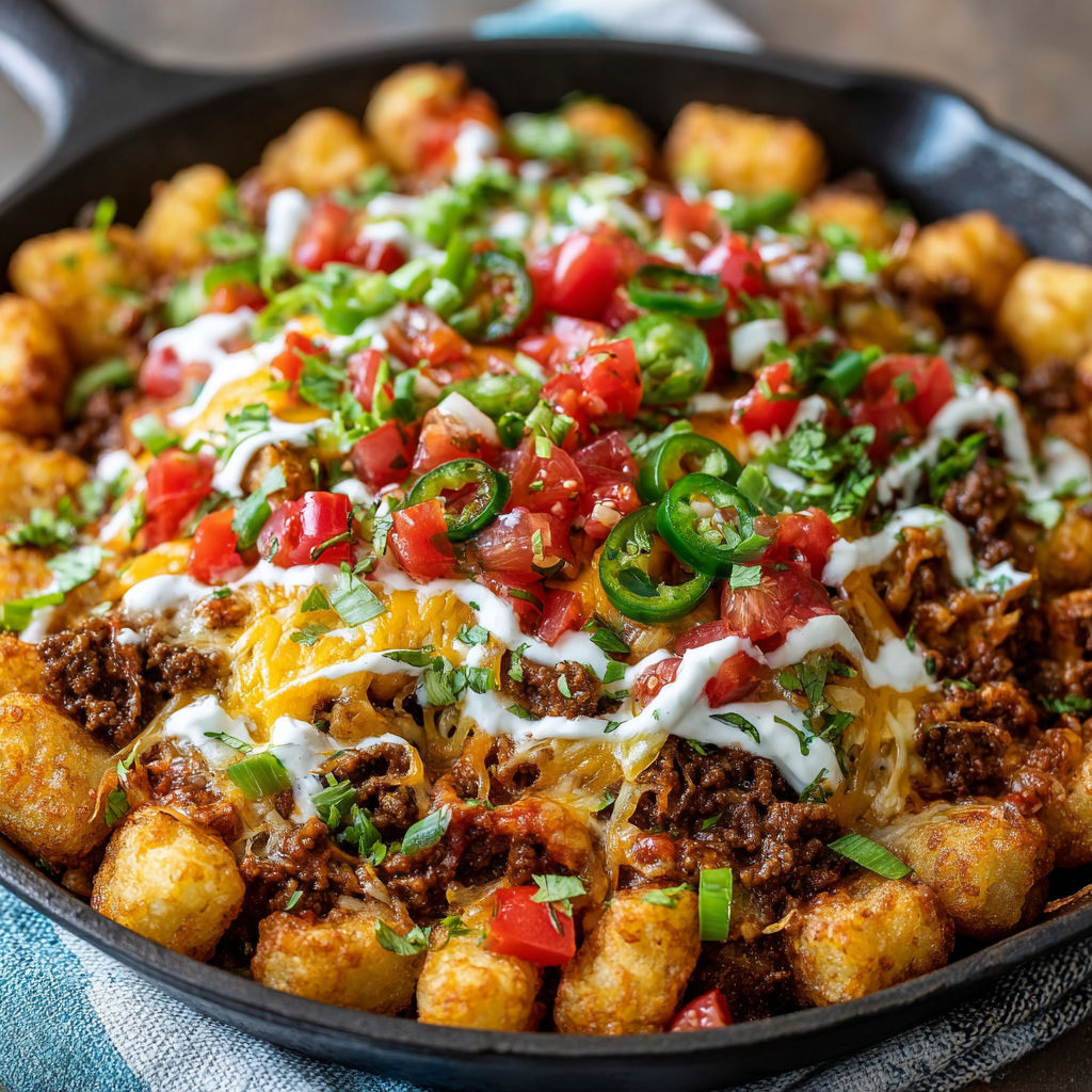 A pan of food with tomatoes, jalapenos, and cheese.