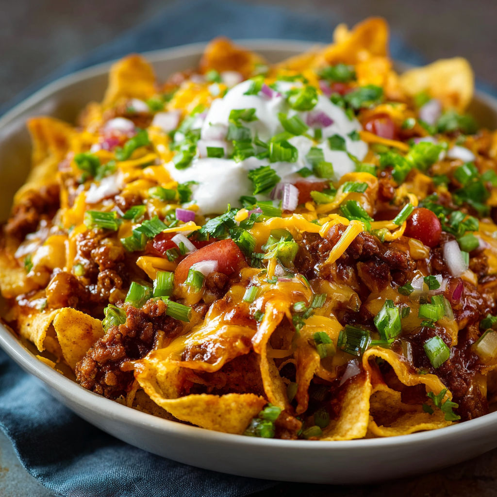 A bowl of chili with cheese and green onions.