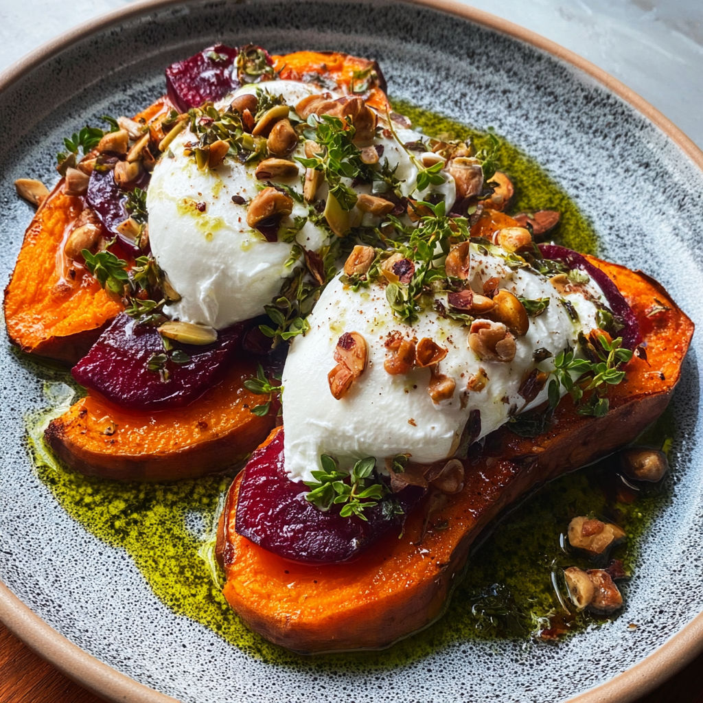 Sweet potatoes with white topping.