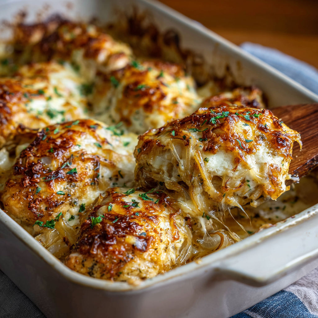 A French dish with onions and cheese.