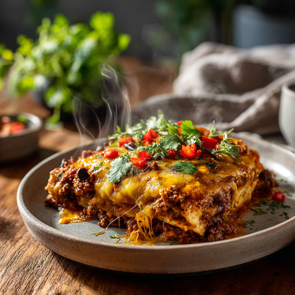 A beef dish with peppers and onions.