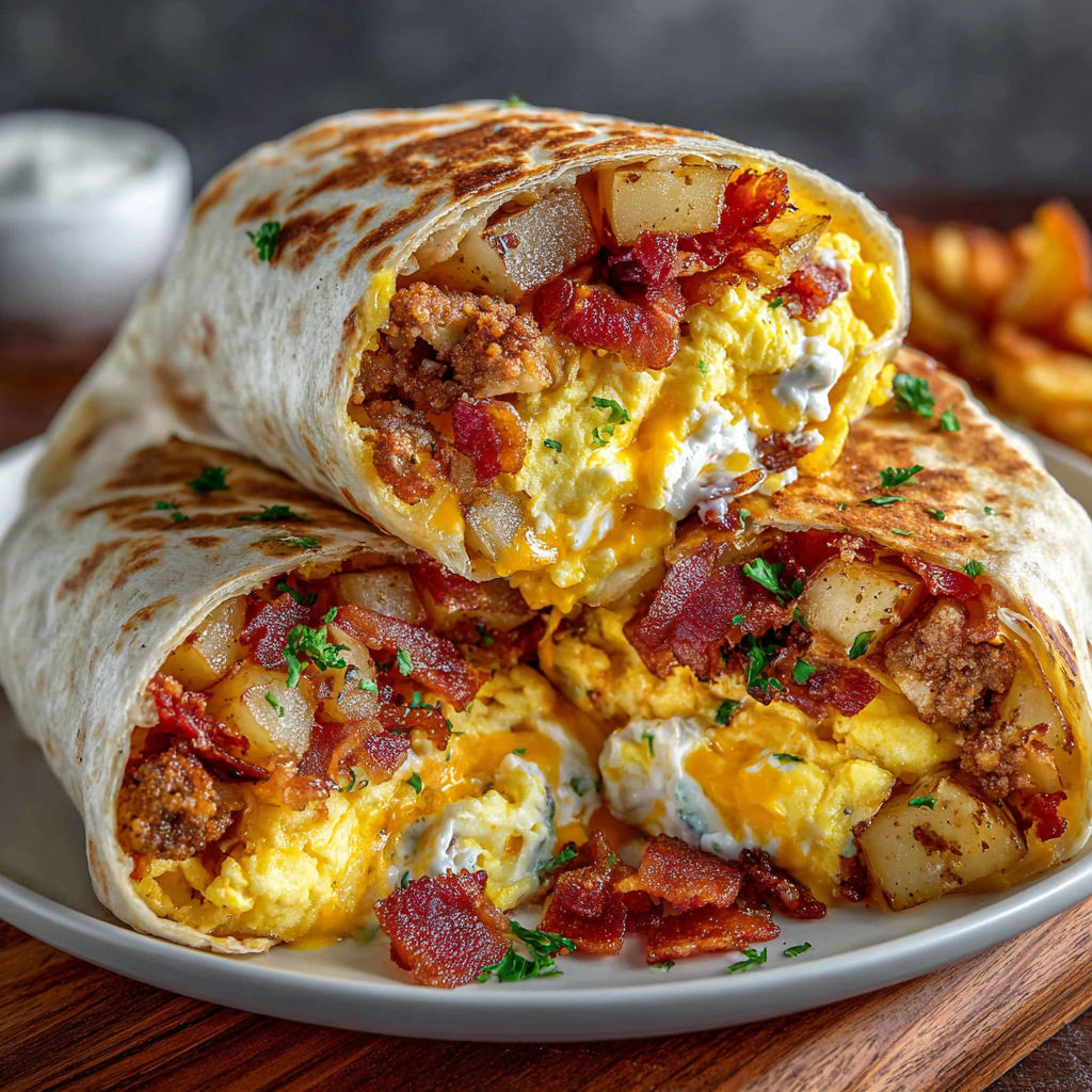 A plate of food with bacon and potatoes.