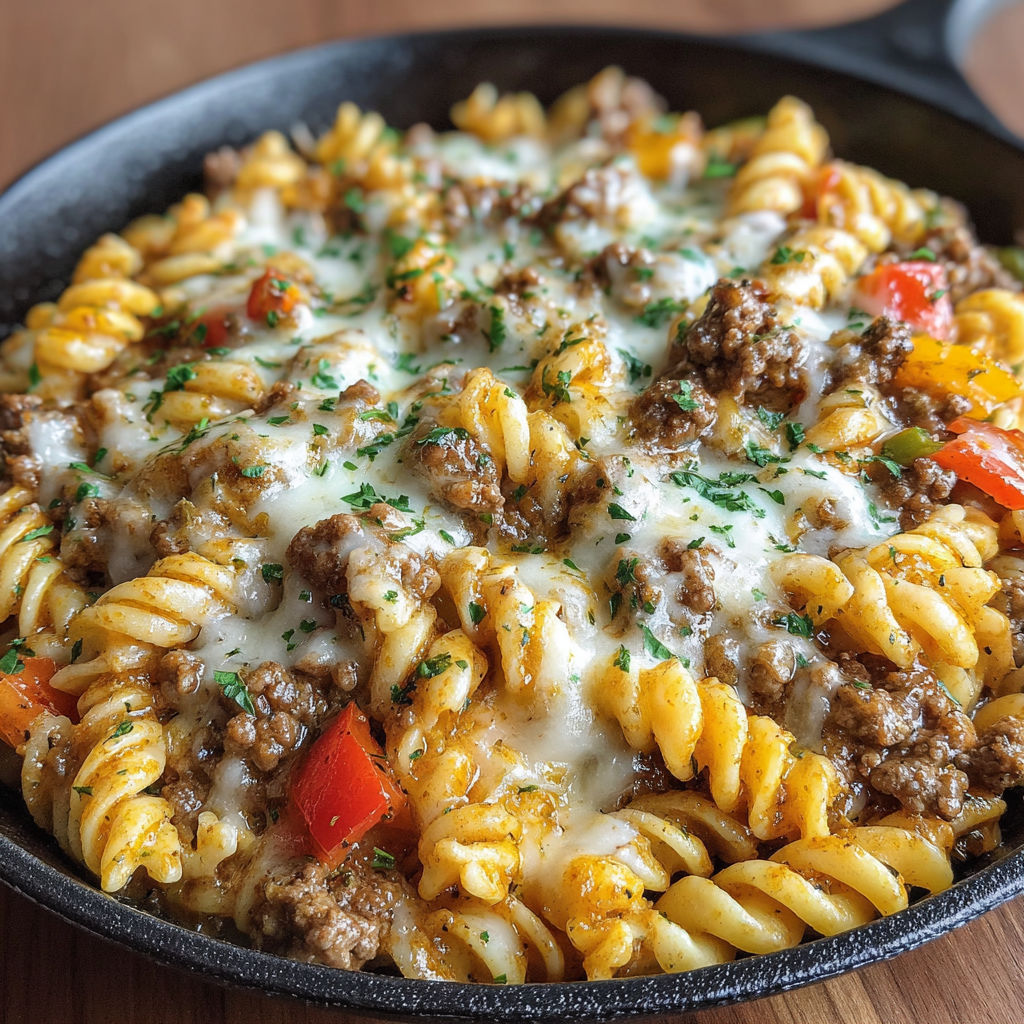 A pan of pasta with cheese.