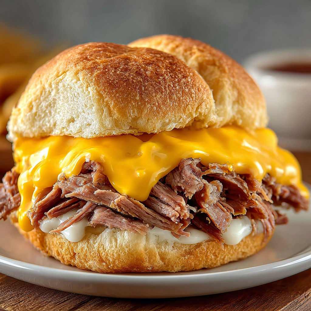 A homemade sandwich with meat and cheese.