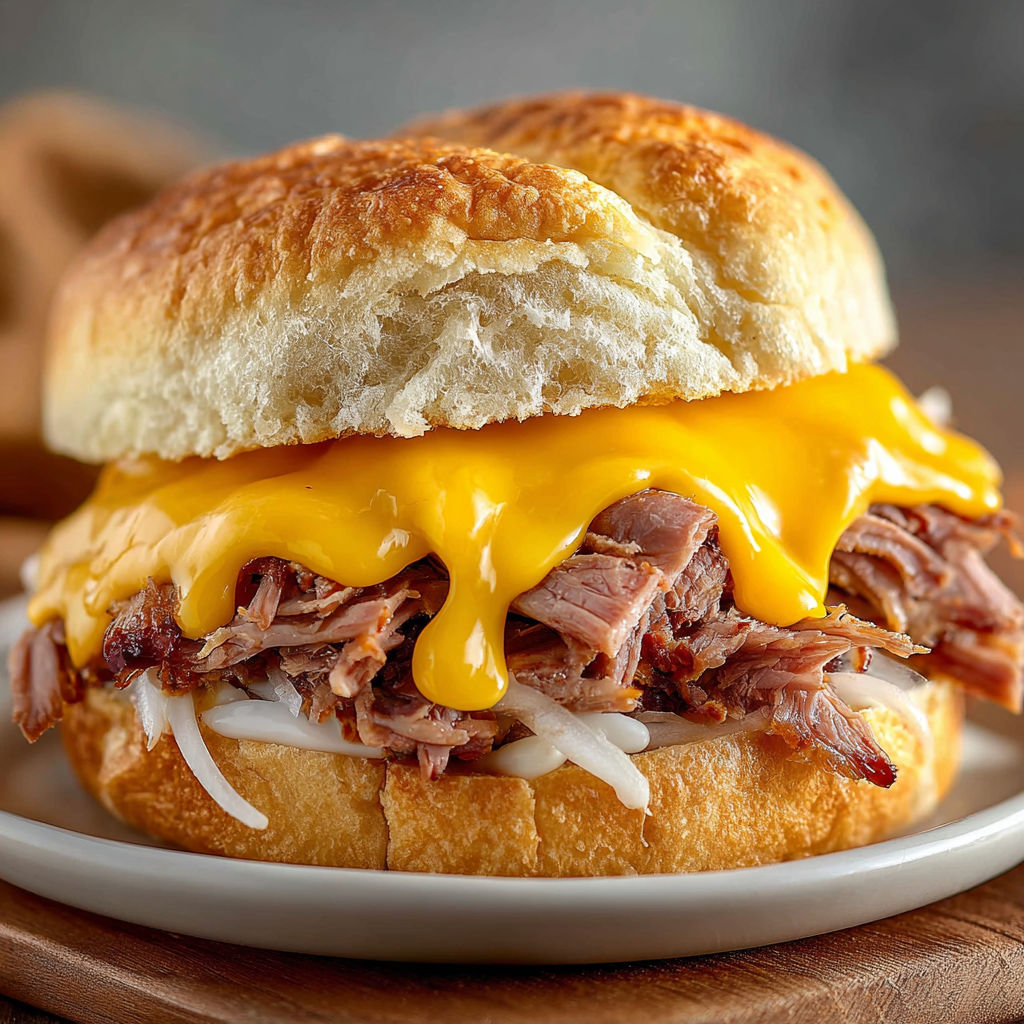 A homemade sandwich with meat and cheese.