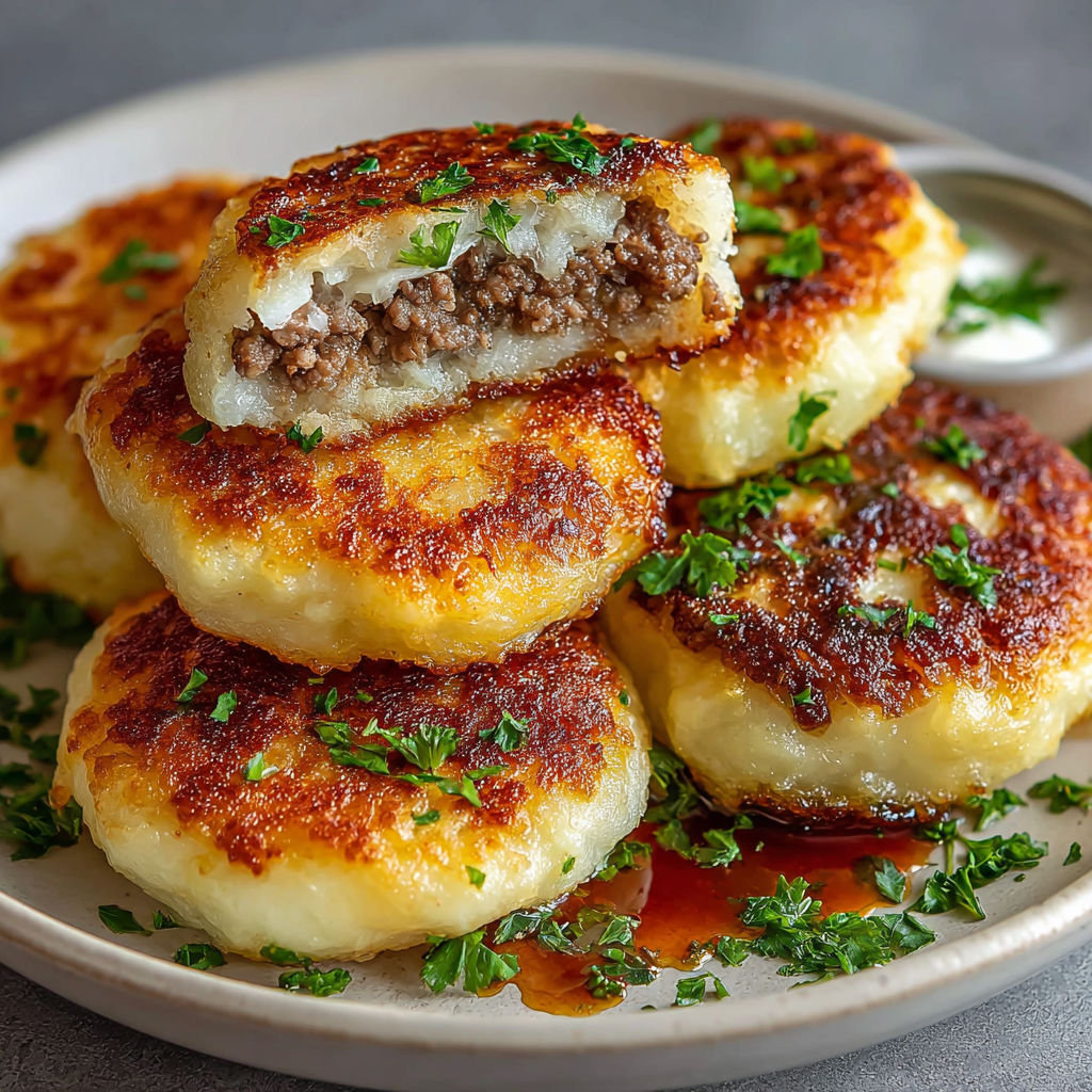 A plate of crispy meat patties.