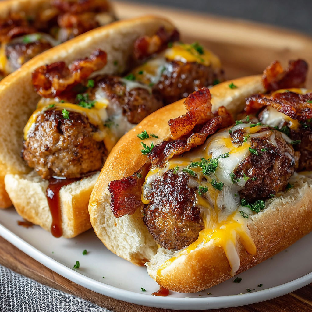 A plate of bacon and sausage sandwiches.