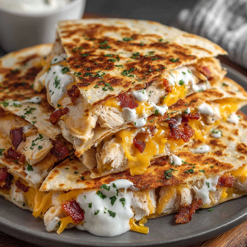 A stack of chicken pita sandwiches.