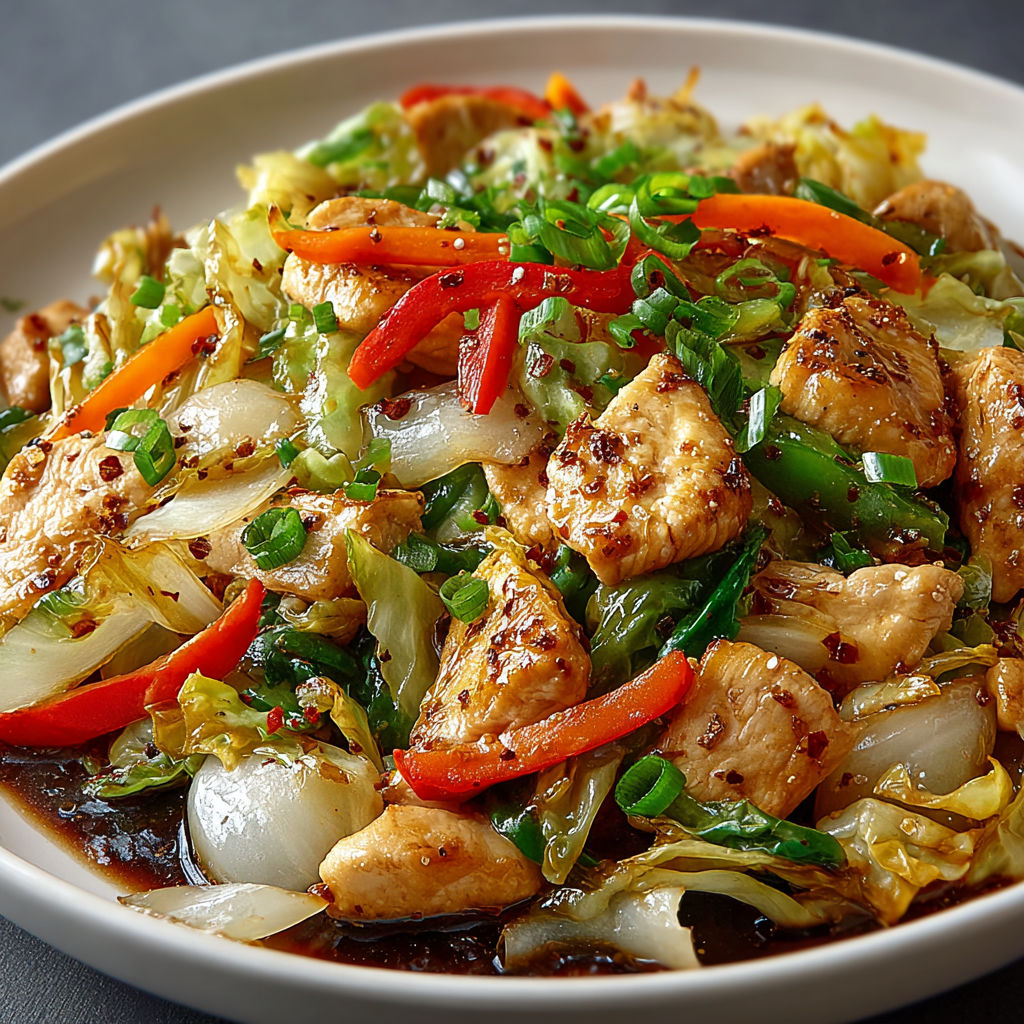 A plate of Chinese food with meat and vegetables.