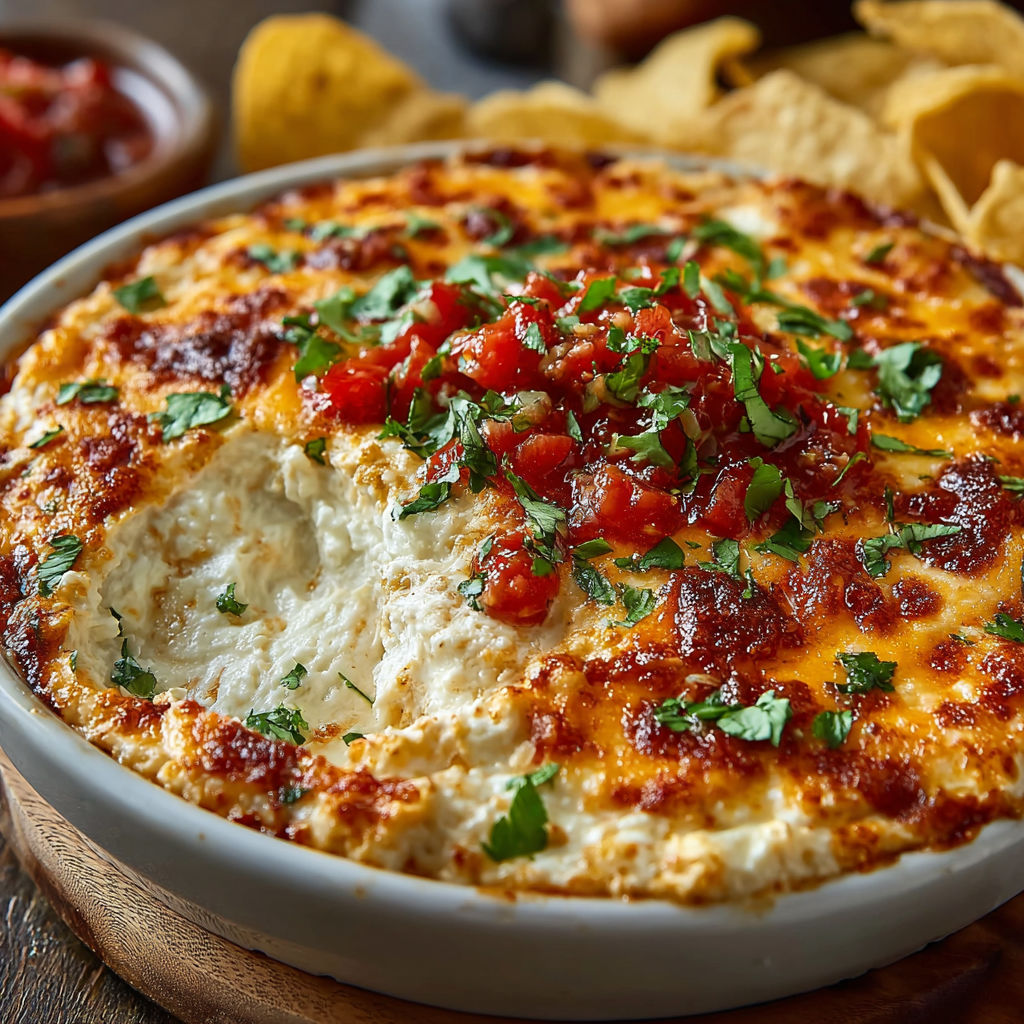 A baked dish with tomatoes and chips.