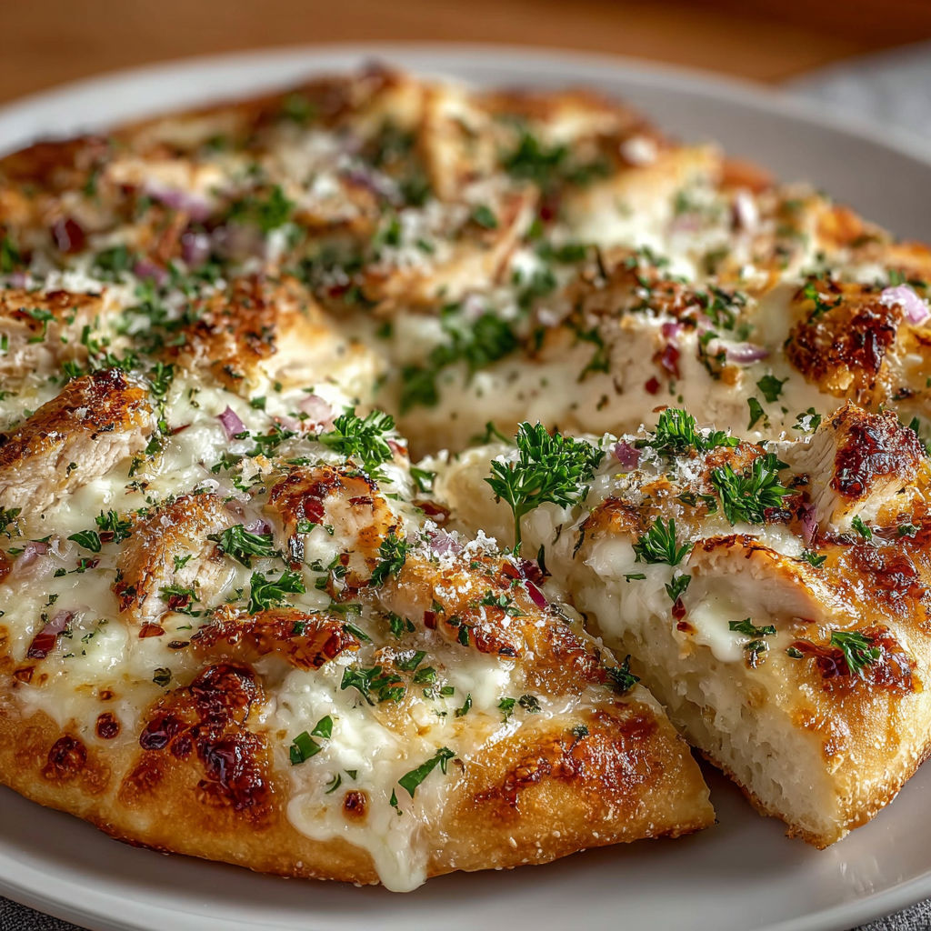 A roasted pizza with cheese and herbs.