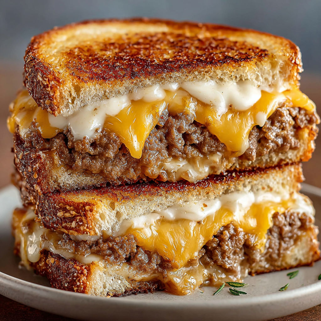 A stack of grilled cheese sandwiches.