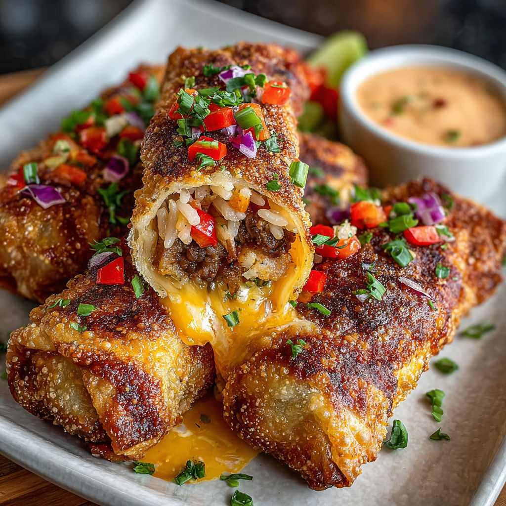 A plate of food with a dipping sauce and a bowl of sauce.