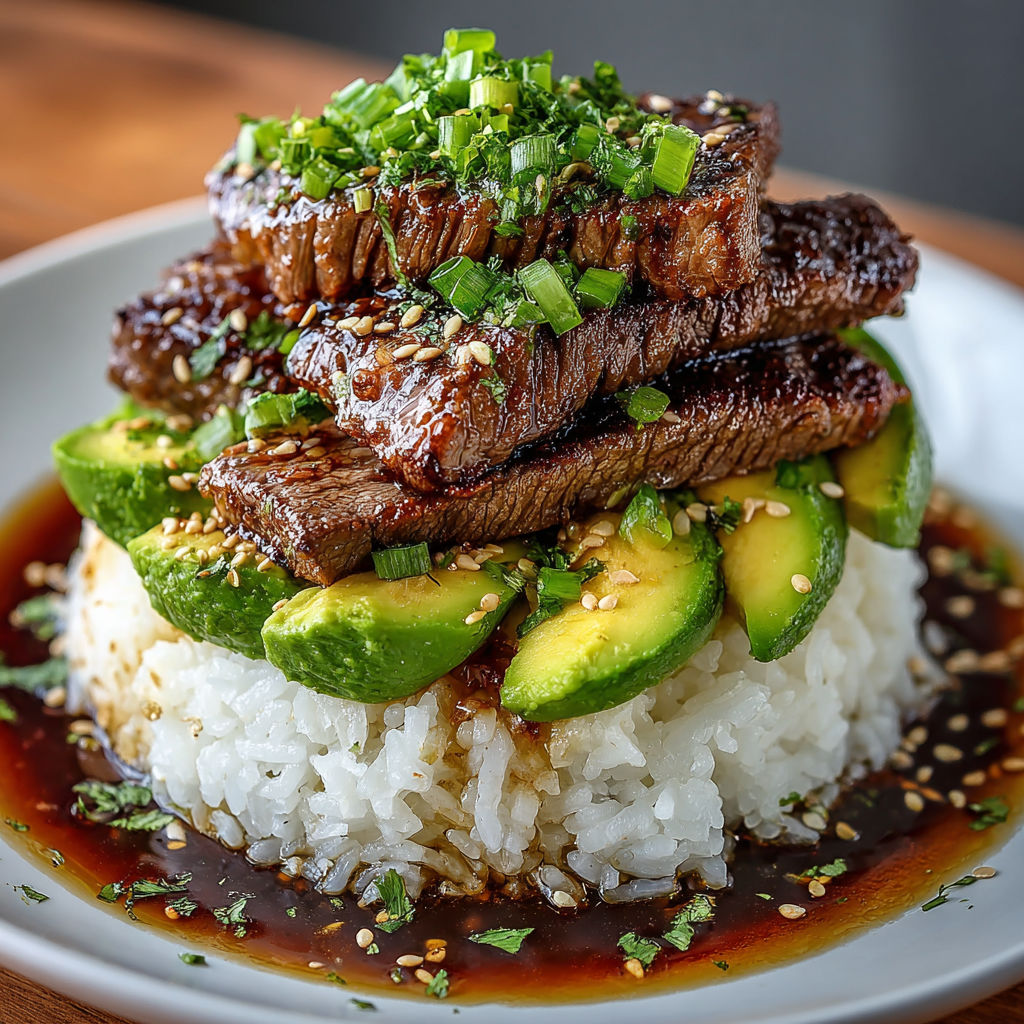 A plate of food with rice and meat on top.