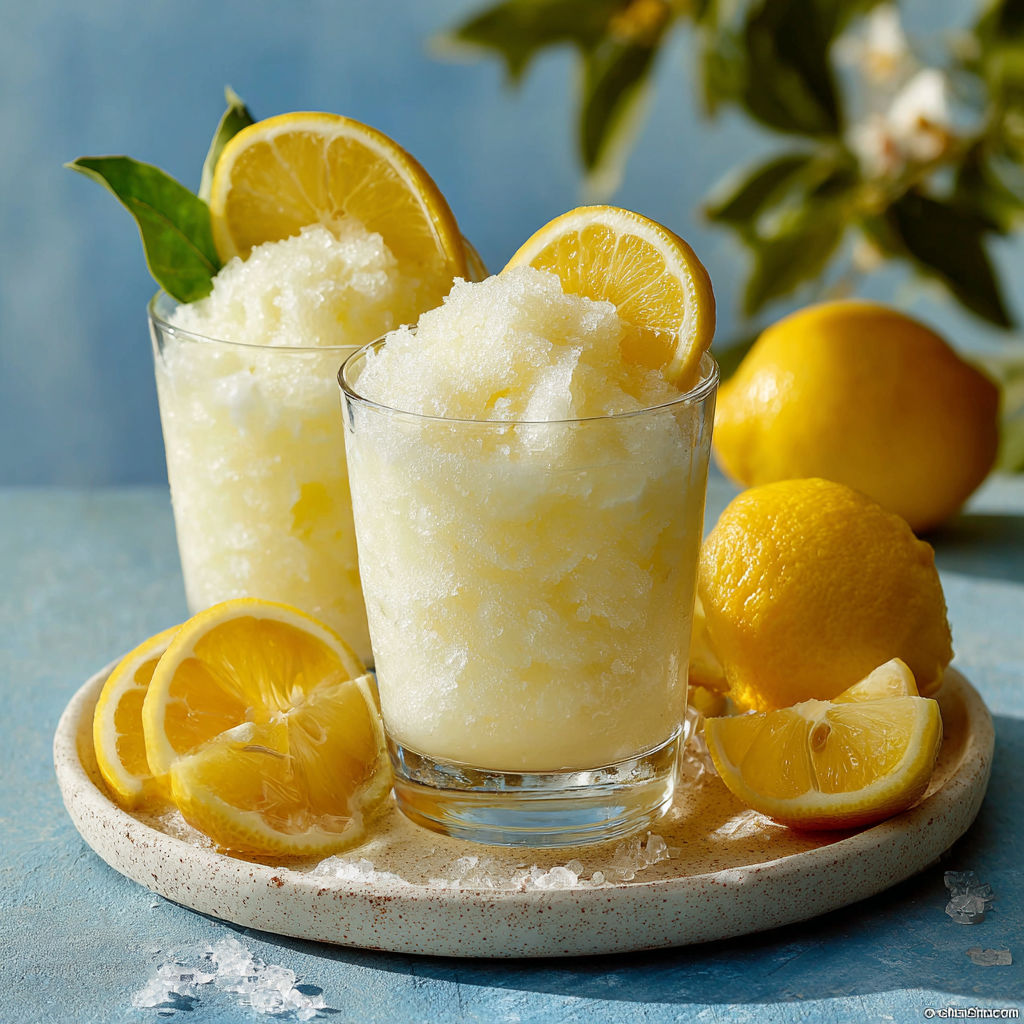 Two glasses of lemonade with lemon slices in them.