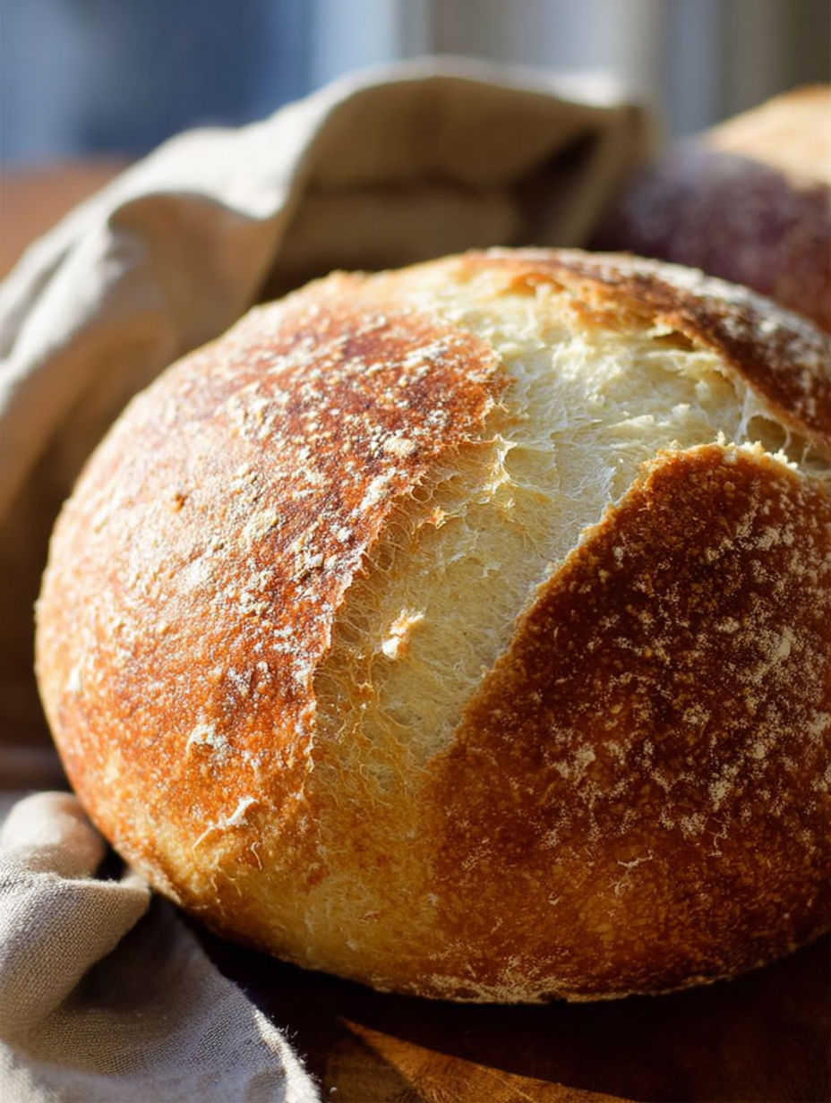 A loaf of bread on a table.