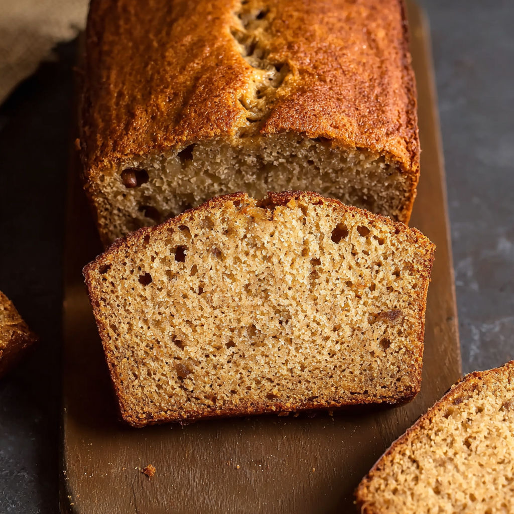 A loaf of bread with a slice missing.