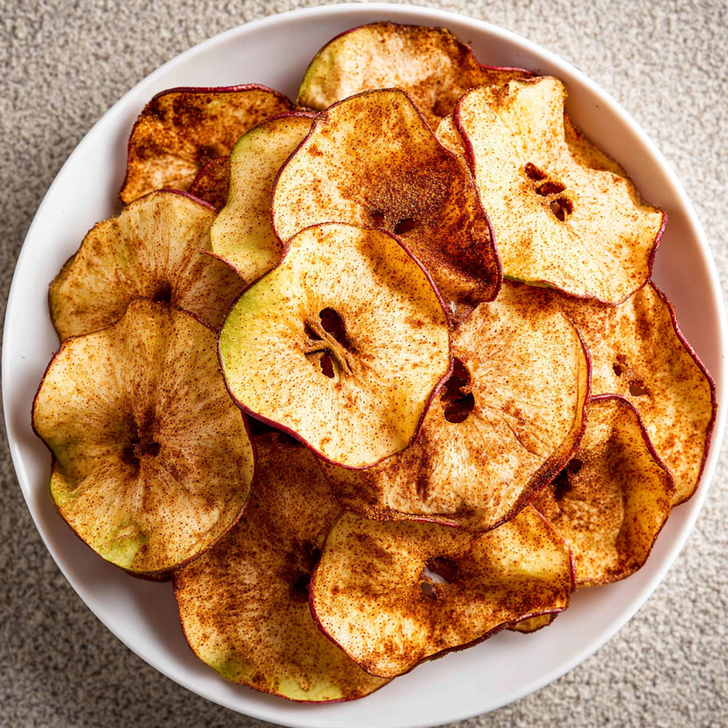 A bowl of air fryer apple chips.