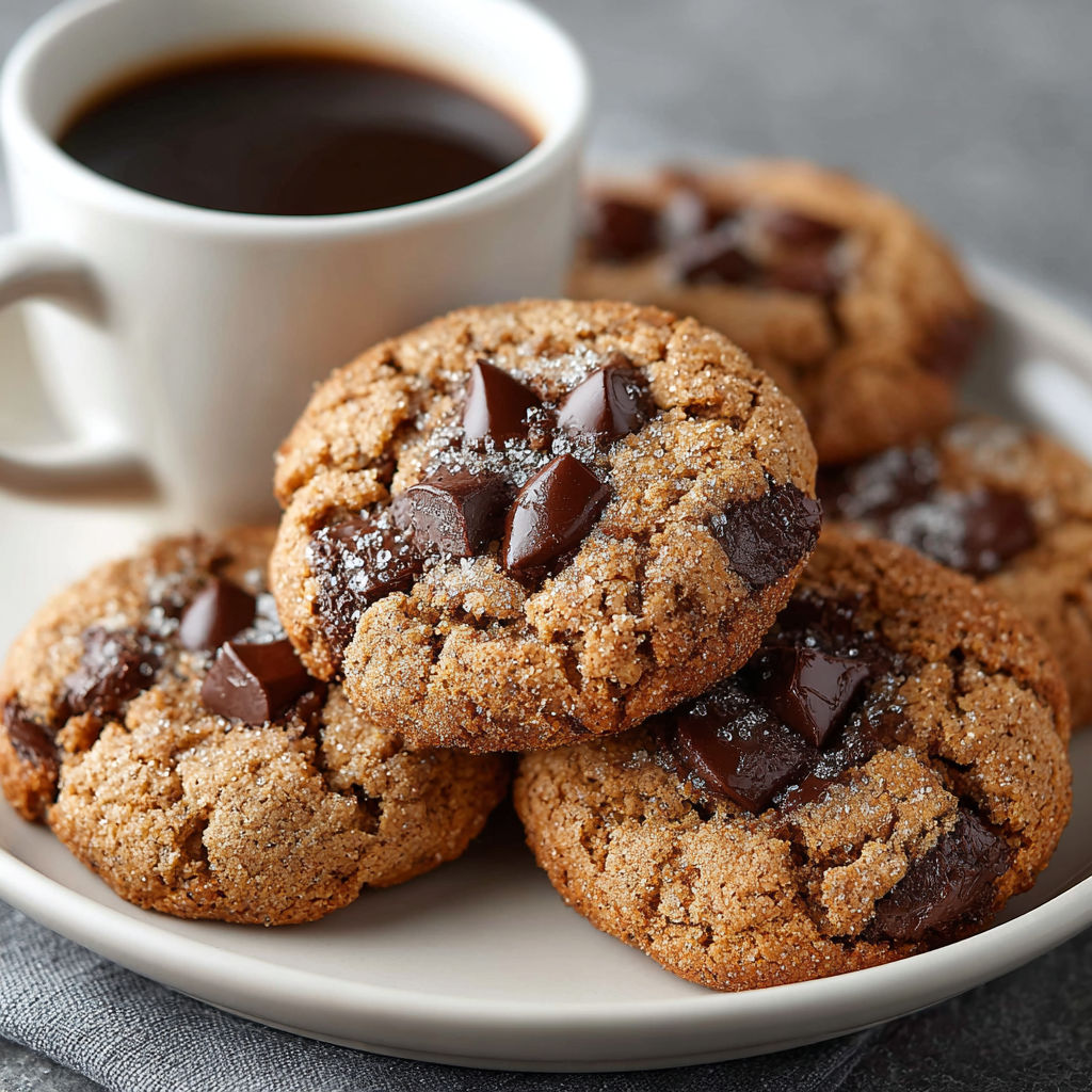A cup of coffee with cookies.