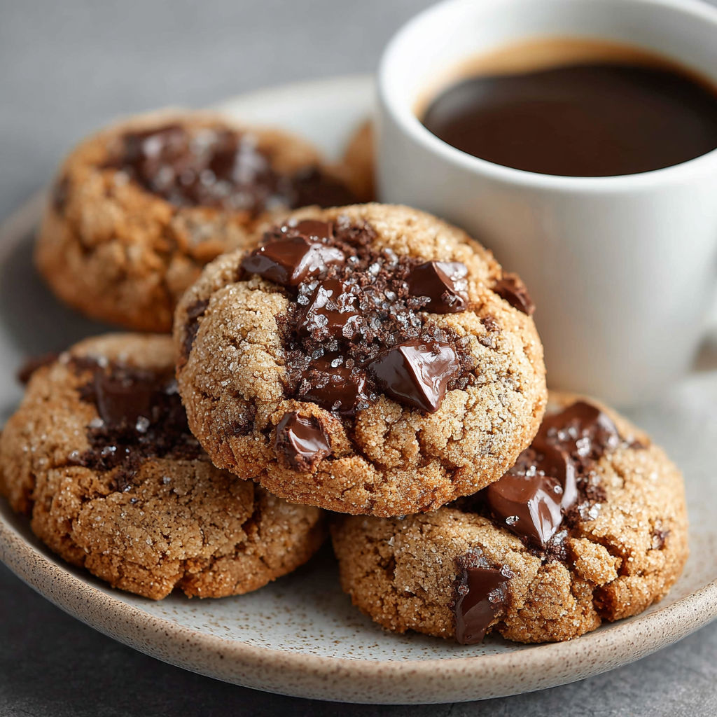 A plate of cookies with chocolate drizzled on top.
