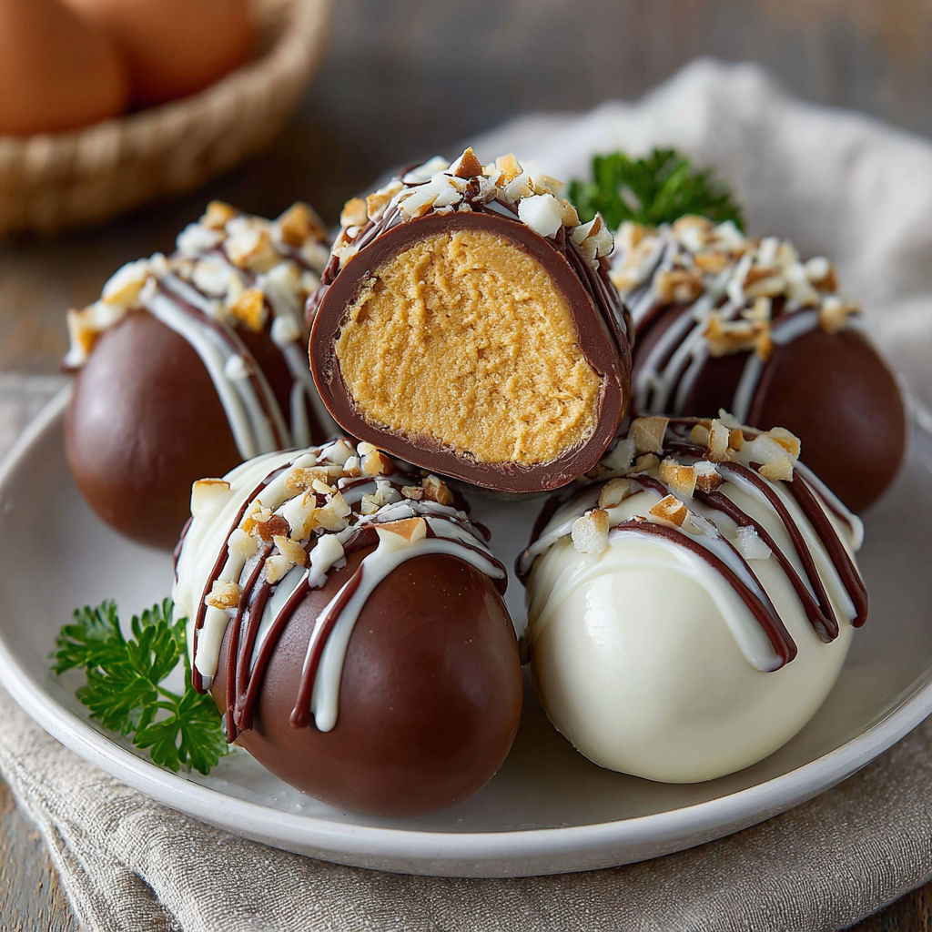 Homemade chocolate and peanut butter balls.