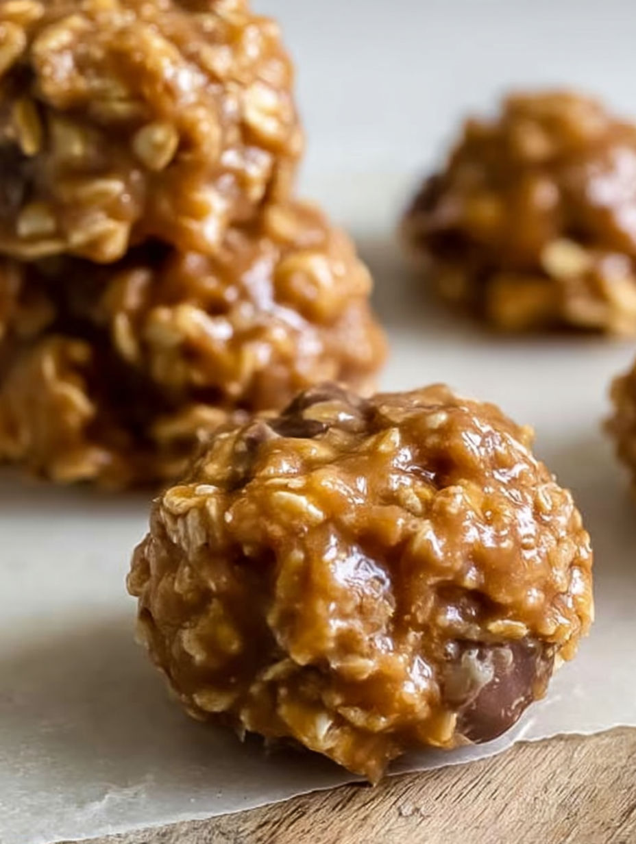 A close up of a delicious looking salted caramel cookie.