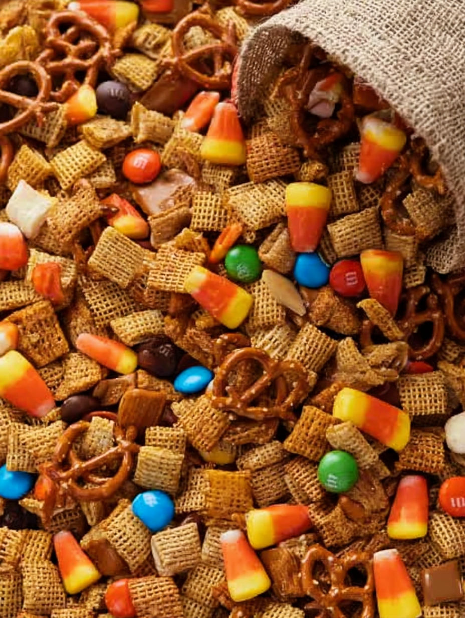 A bag of Pumpkin Spice Chex Mix.