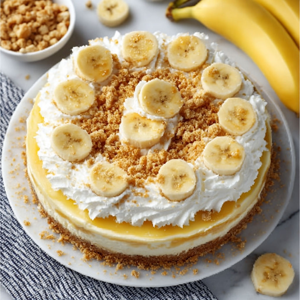 A slice of banana pudding cheesecake.