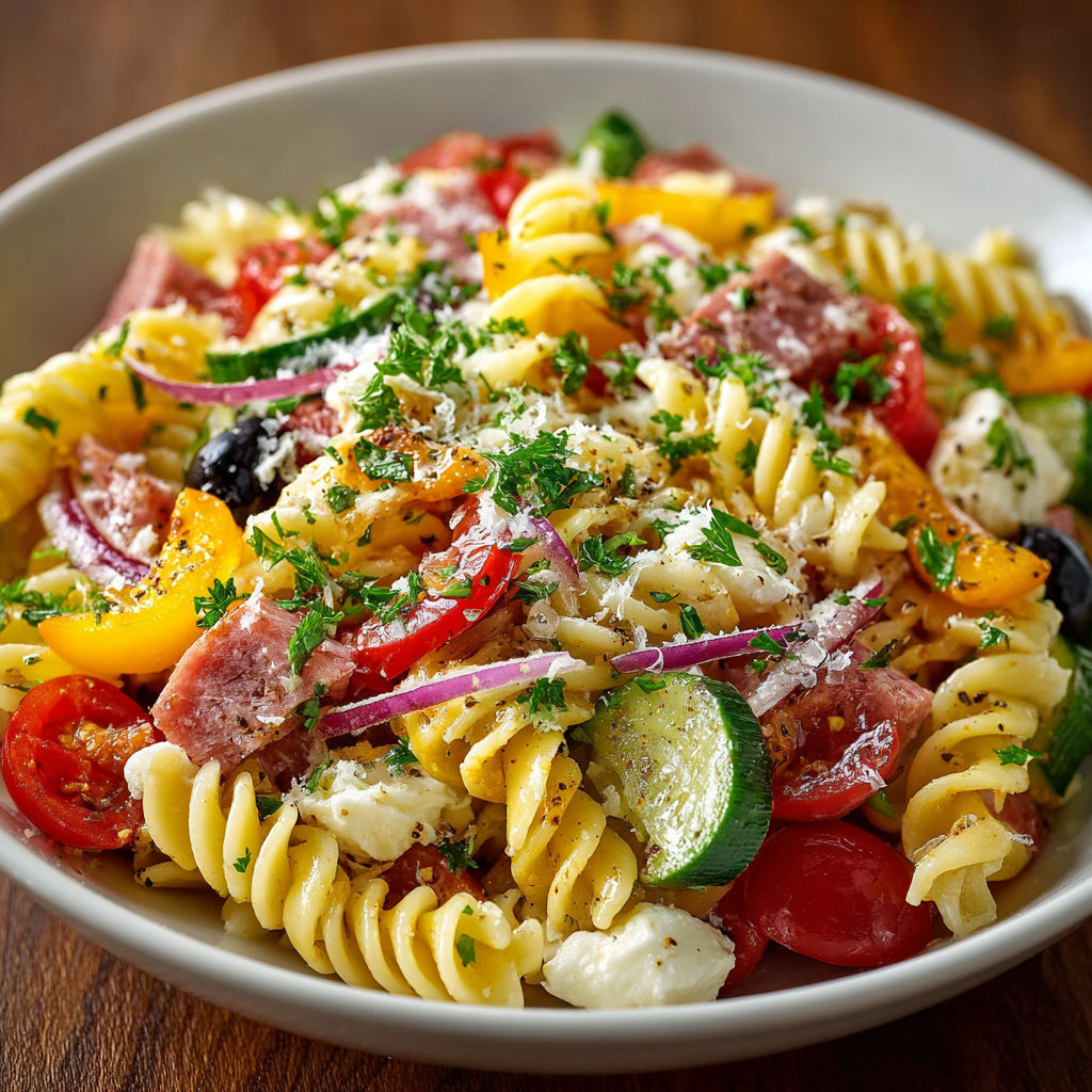 A bowl of pasta with tomatoes, onions, and basil.