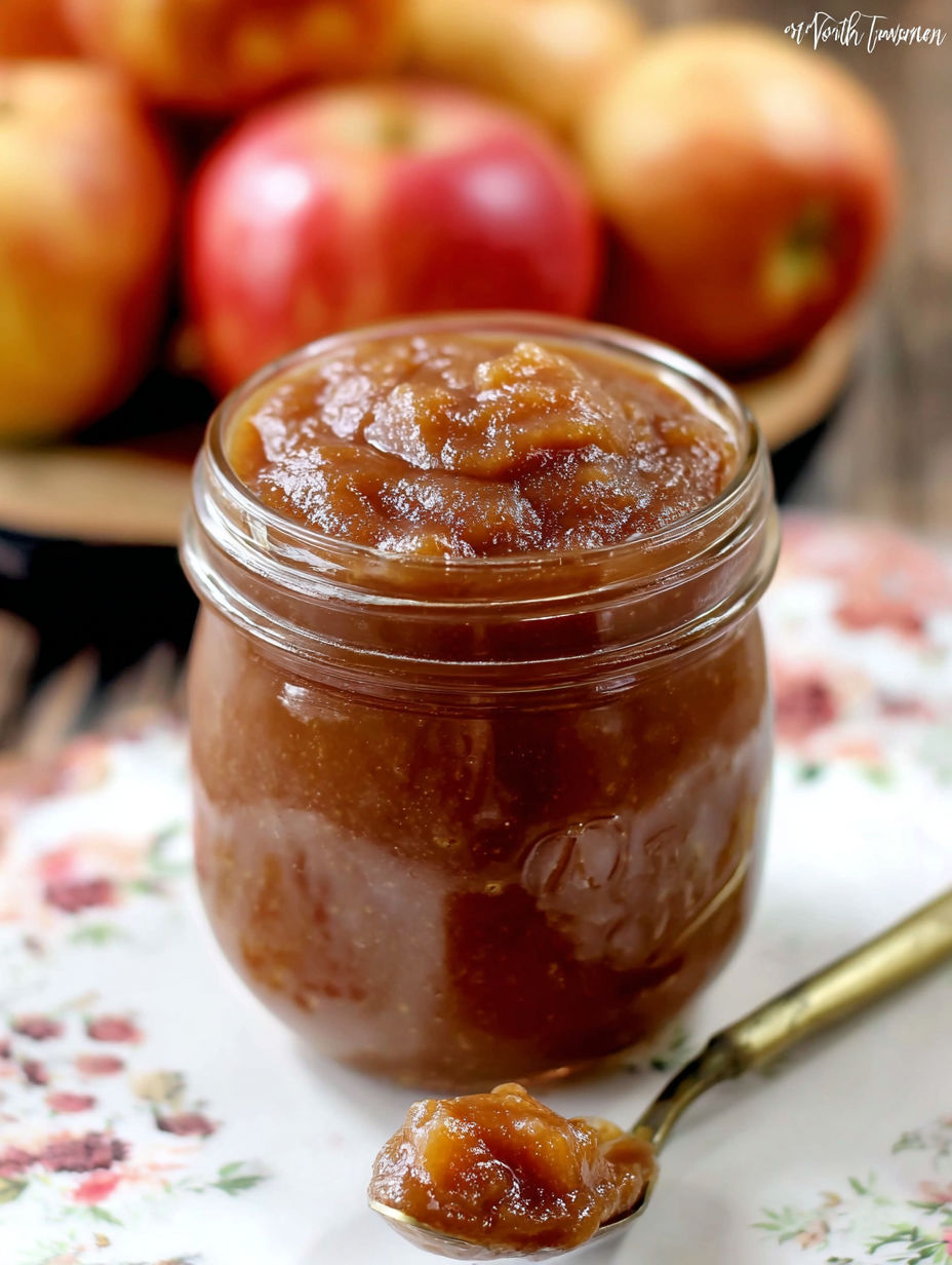A jar of salted caramel apple butter.