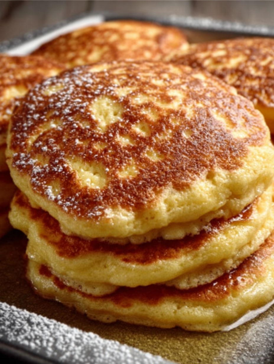 Sweet Mexican pancakes stacked on a plate.