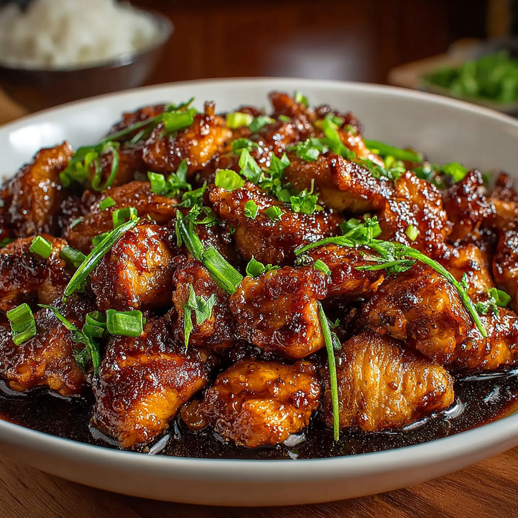 A plate of meat with a sauce on it.