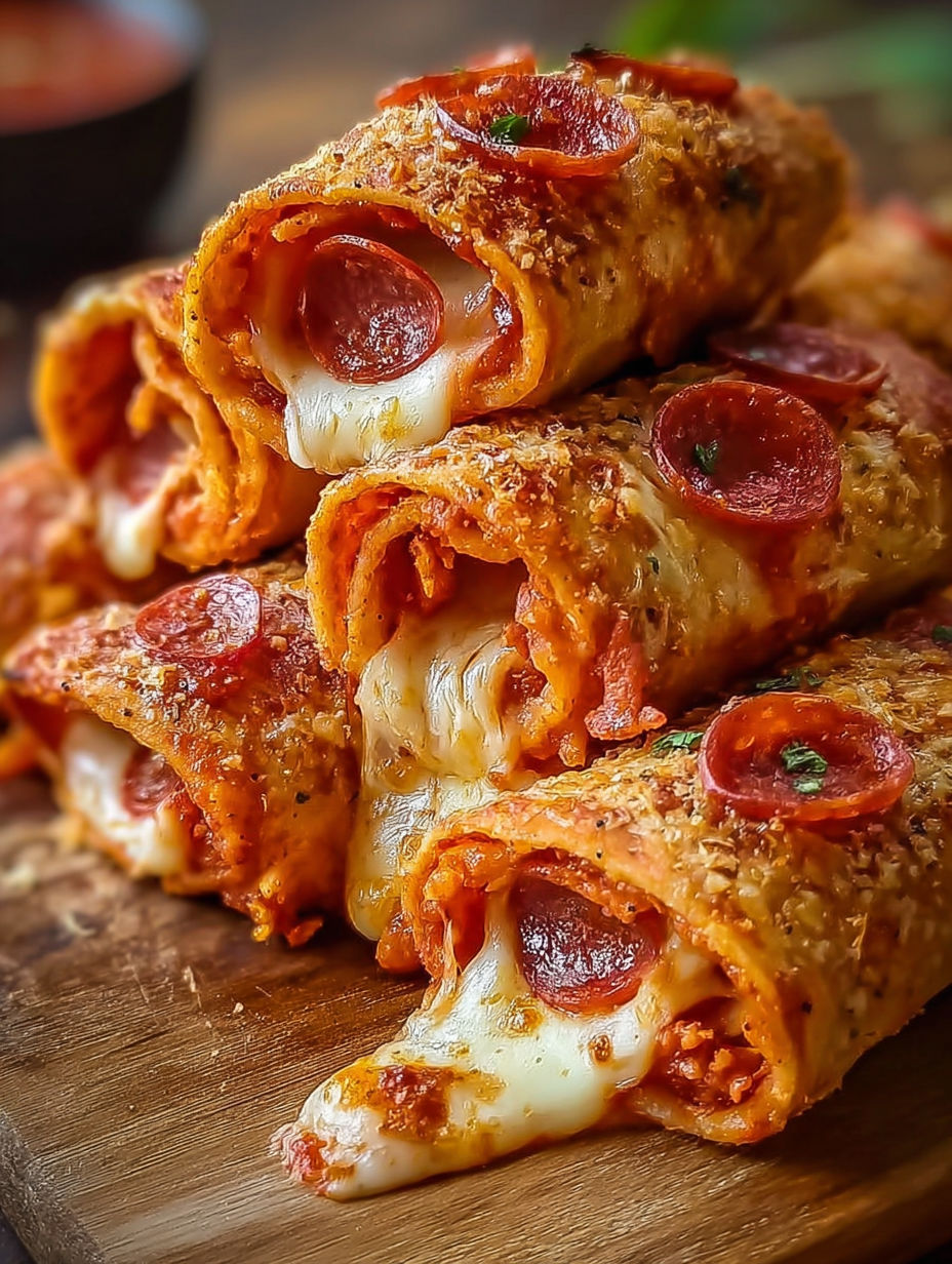 A stack of Doritos Pizza Rolls.