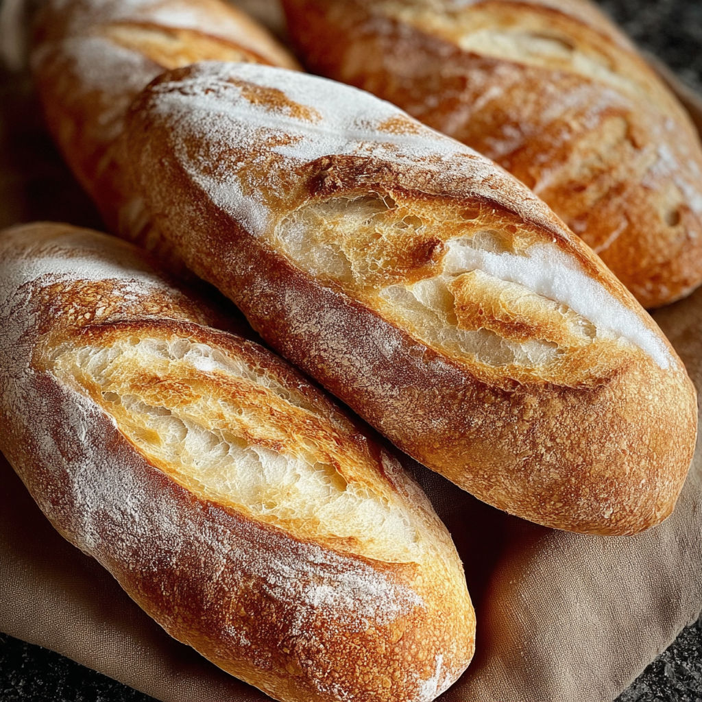 A pile of crusty mini baguettes.