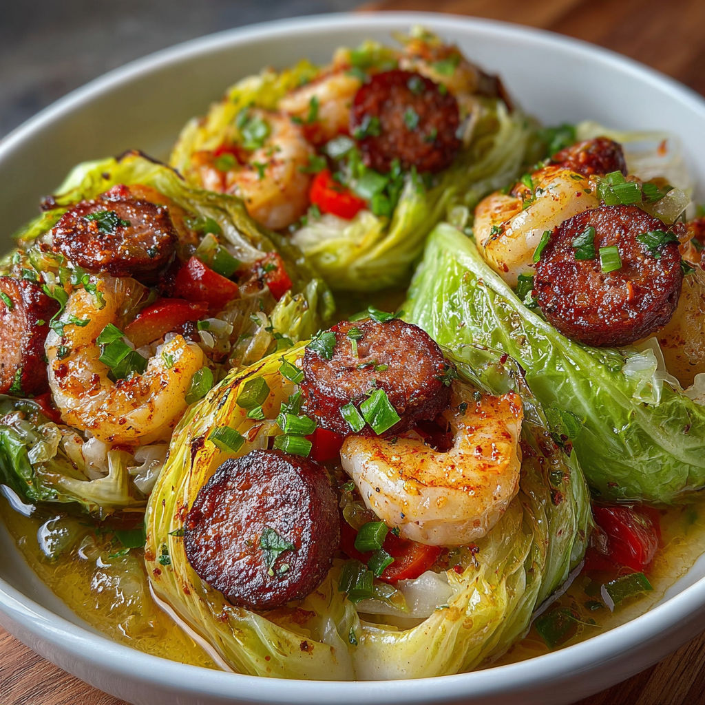 A bowl of shrimp and vegetables.
