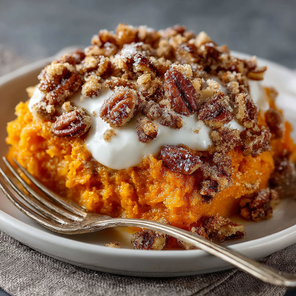 A plate of food with a fork on it.