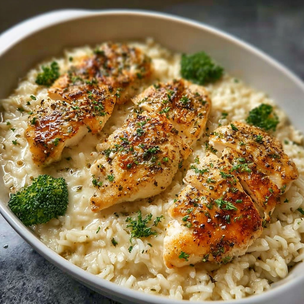 A bowl of rice and chicken.