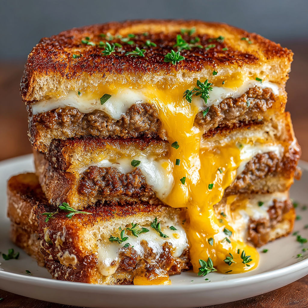 A stack of meatloaf sandwiches.