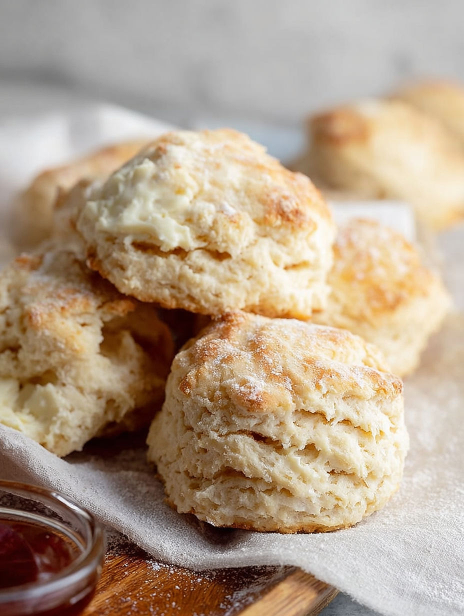 Small batch biscuits on a table.