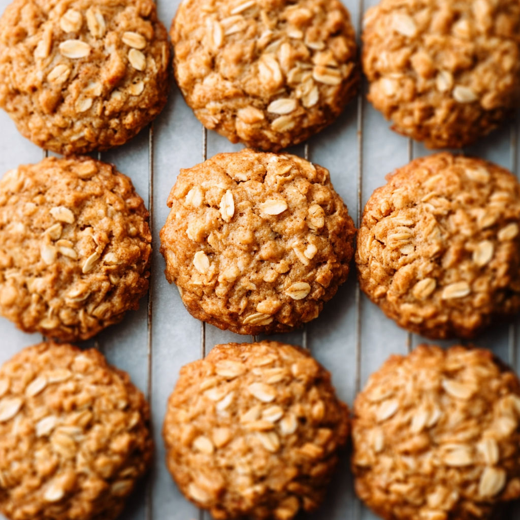 A tray of cookies with a golden brown color.