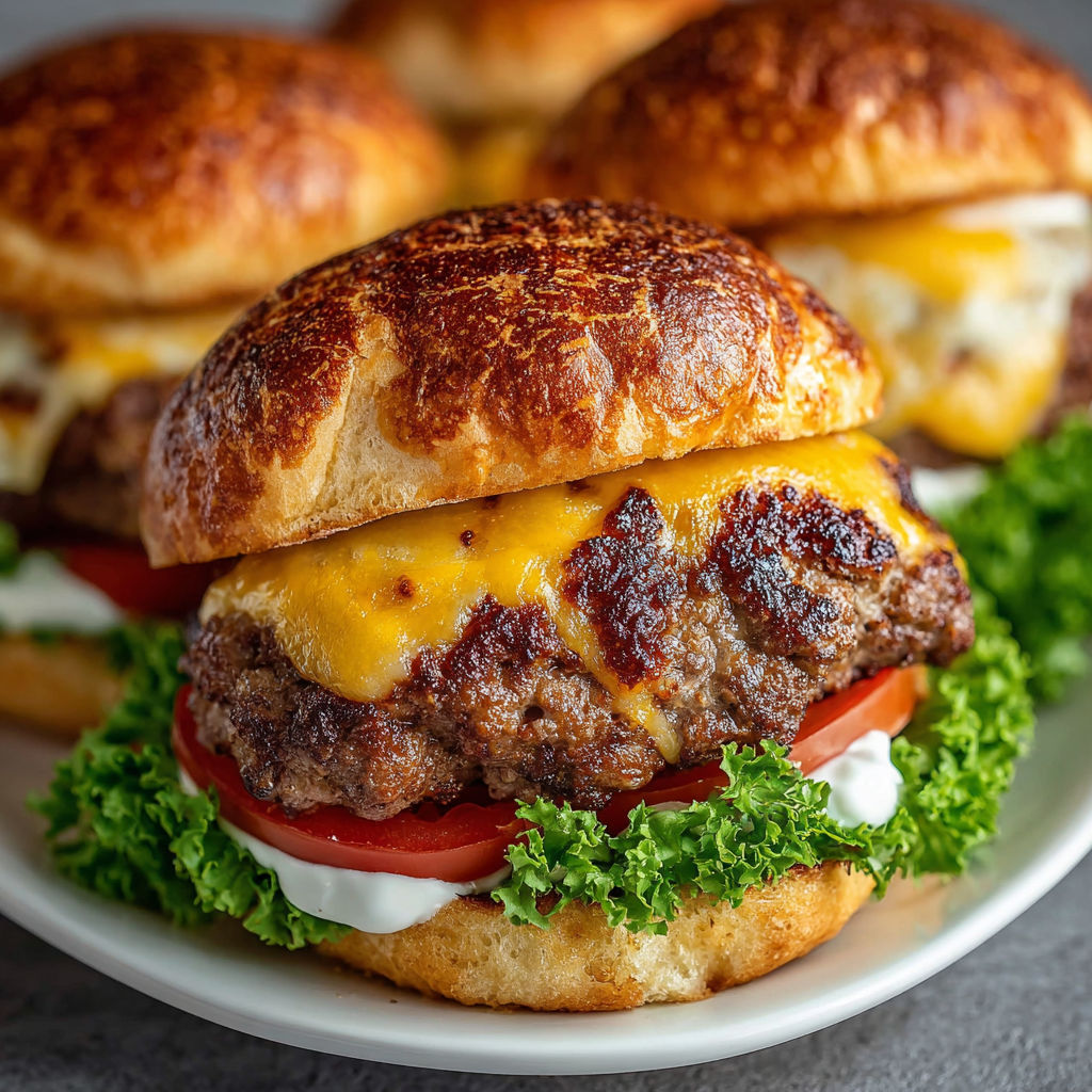 A plate of two smash burgers.