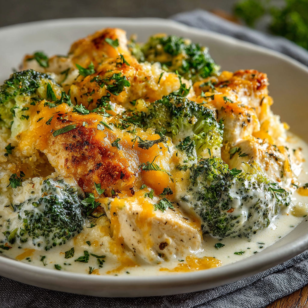 A plate of food with broccoli and chicken.