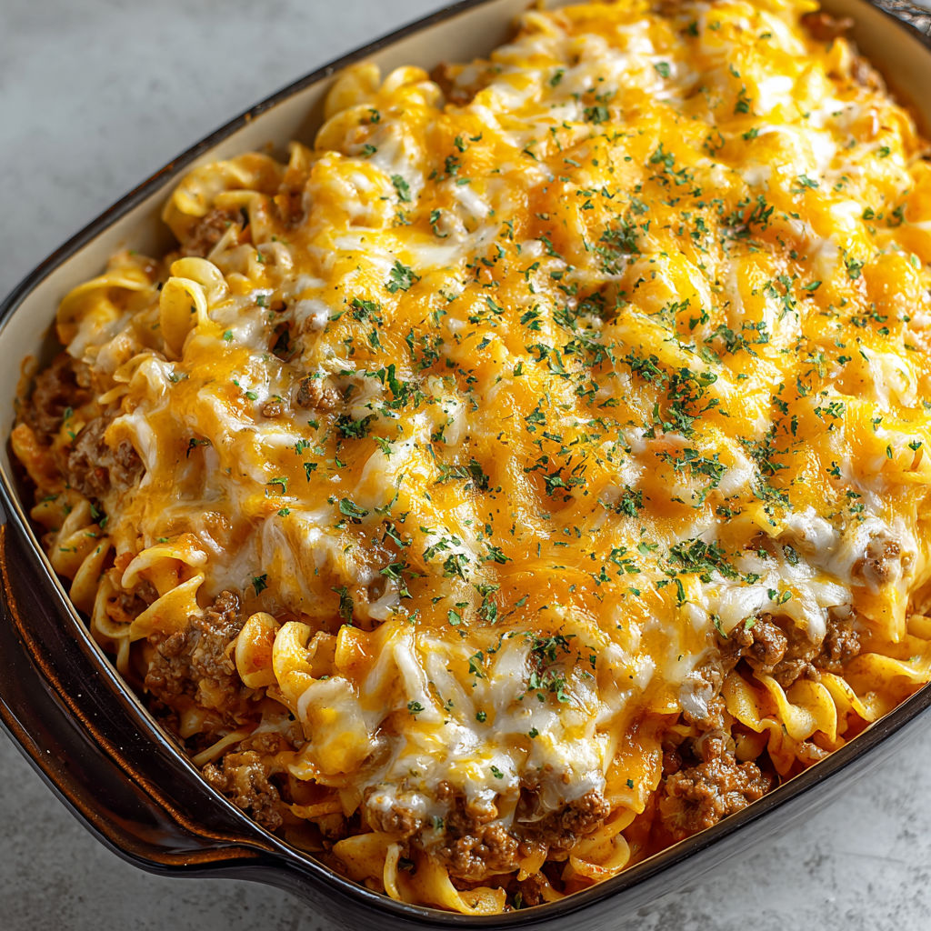 A bowl of food with the words "poor man's casserole" written on it.